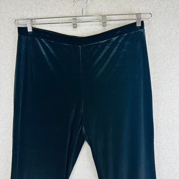 Susan Graver Womans Size XL Pants Wide Leg Velvet Pull On Black Stretch - Picture 2 of 8